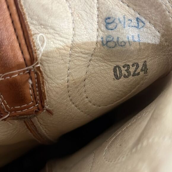 1977 Stewart Hand Made Leather Cowboy Boots Tan USA Men 8.5D Western Pointed Toe - Picture 10 of 11